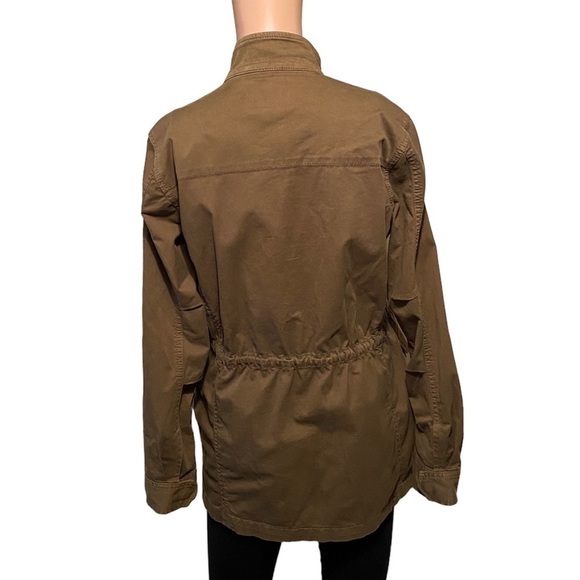 Lucky Brand military jacket olive green adjustable tie waist like new Small - Picture 5 of 9